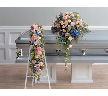 Pink and Lavender Cascading Casket Spray SF86-12
