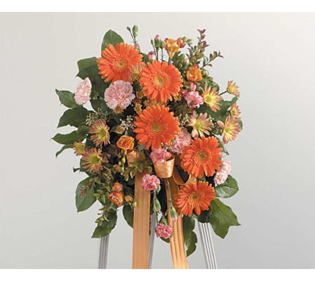 Small Peach and Orange Standing Spray