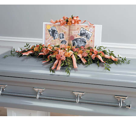Scrapbooking Themed Casket Spray