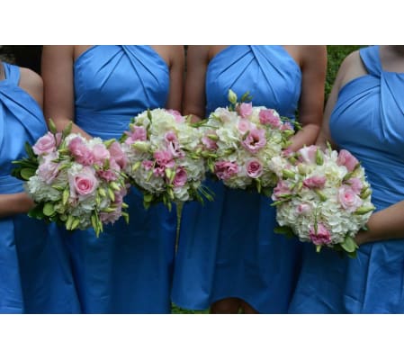 HANDTIED BOUQUET OF BLUSH FLOWERS