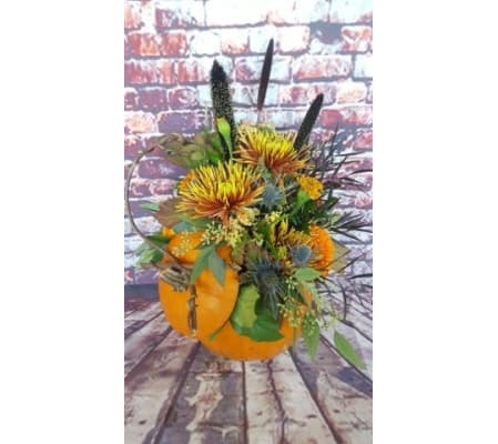 CUSTOM ARRANGEMENT IN REAL PUMPKIN