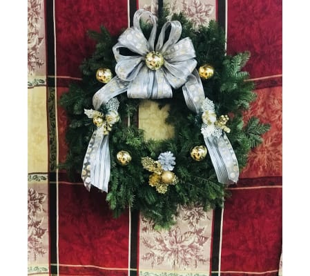 Silver & Gold Stunning Balsam Wreath