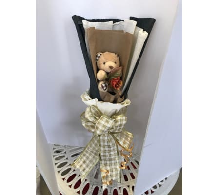 Single teddy bear bouquet