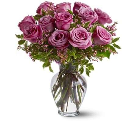 A Dozen Lavender Roses
