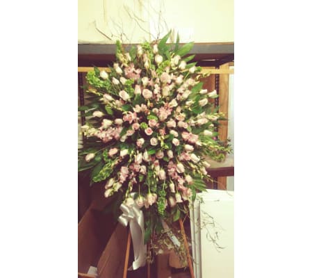 white and light pink spray
