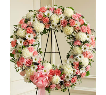 Pink and White Open Wreath