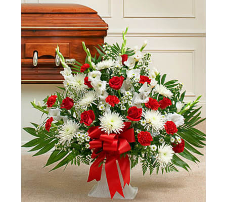 Red and White Floor Basket