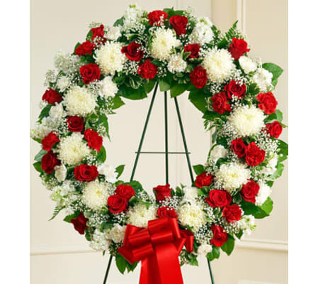 Red and White Open Wreath