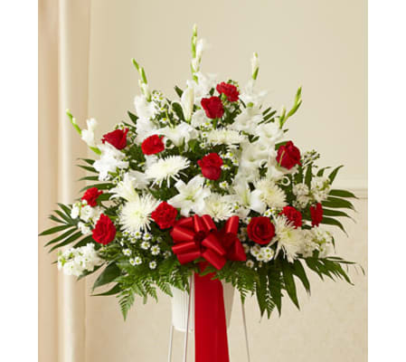 Red and White Standing Basket