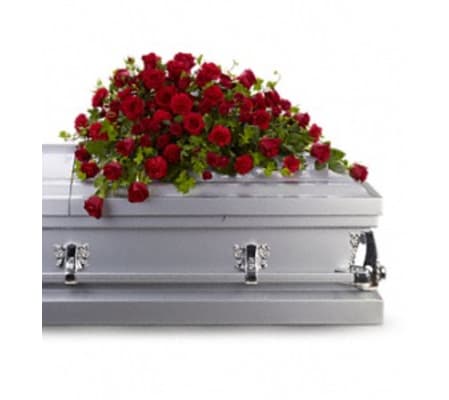 Red Rose Reverence Casket Spray