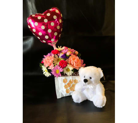CUPCAKE ARRANGEMENT AND TEDDY BEAR TREATS