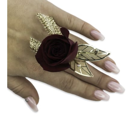 Ruby Metallic Floral Ring