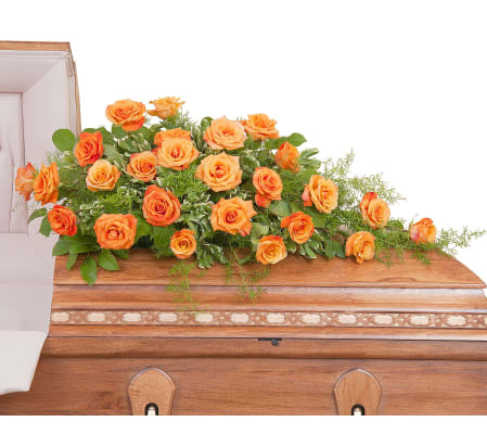 Orange Rose Casket Spray