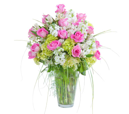 Pink and White Elegance Vase