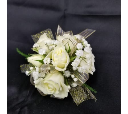 White rose elegance corsage - Send to American Fork, UT Today!