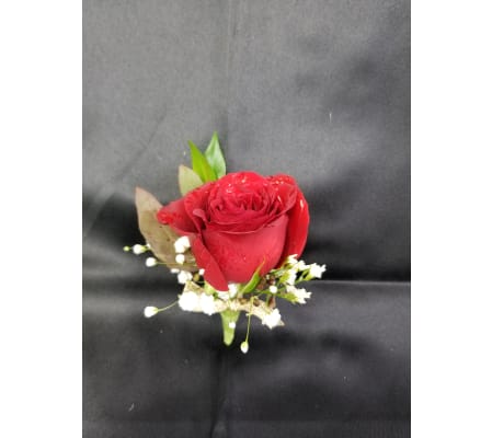 Wedding or prom single rose boutonniere