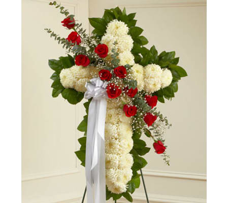 Peace and Prayers Standing Cross - Red