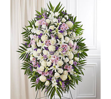 Standing Spray Lavender & White Sympathy