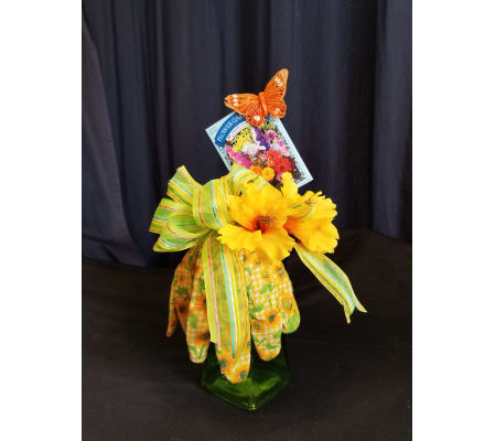 Garden Basket Green Glove Vase