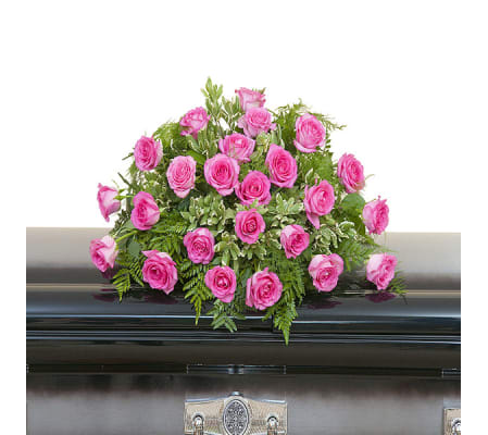 Pink Rose Casket Spray DW