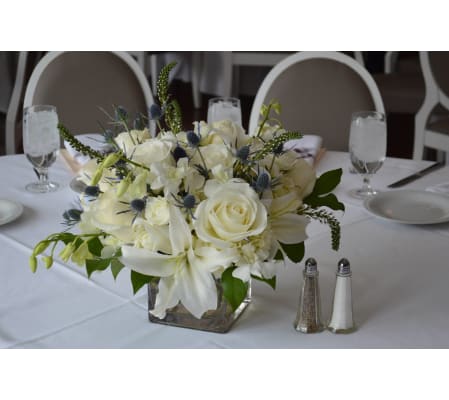 VASE OF WHITE FLOWERS