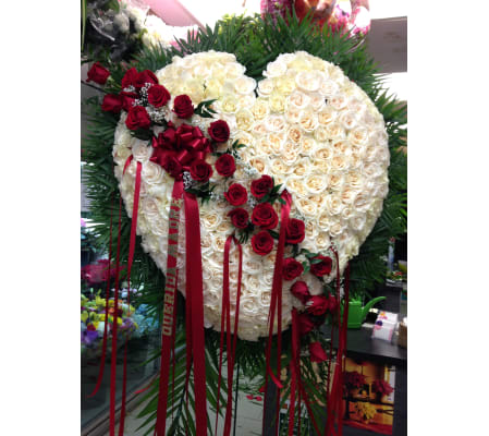 Bleeding Heart White Roses