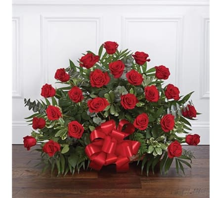 Fireside Basket - Red Roses