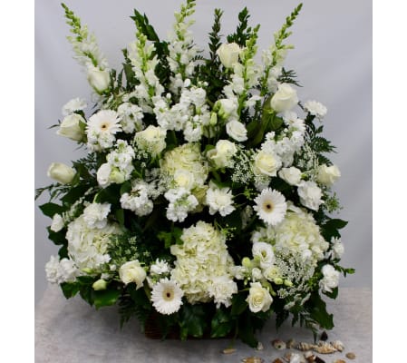 Select White Seasonal Flower Basket