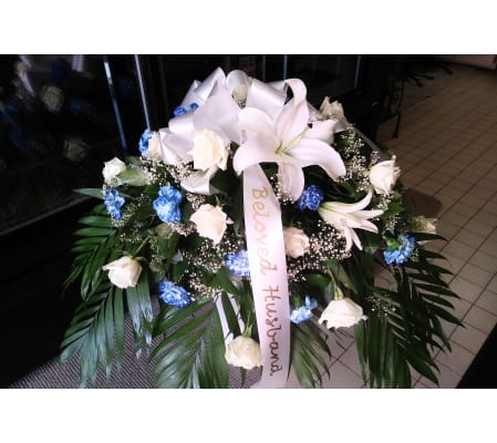 White and Blue Casket Piece