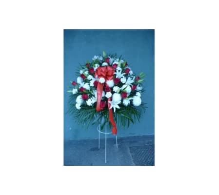 LARGE STANDING BASKET- RED & WHITE