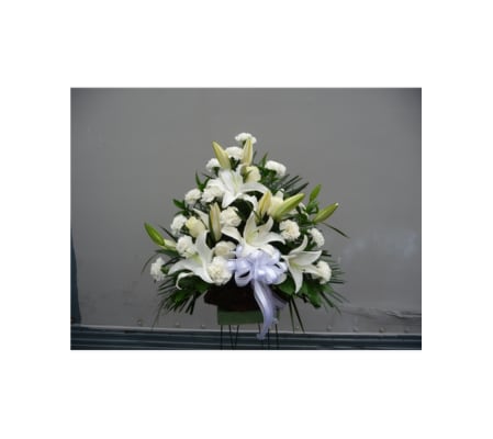 FLOOR WICKER BASKET- ALL WHITE