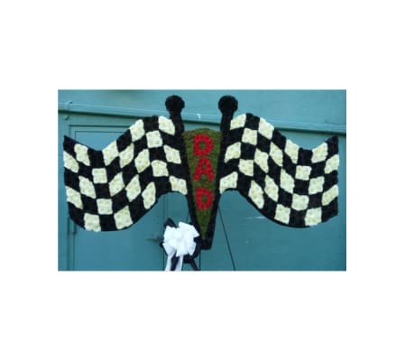 CUSTOM TWO RACING FINISH FLAGS FOR DAD