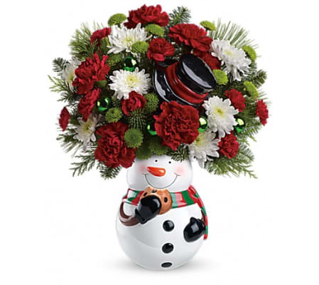 Snowman Cookie Jar Bouquet 13