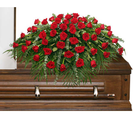 MAJESTIC RED ROSE CASKET SPRAY