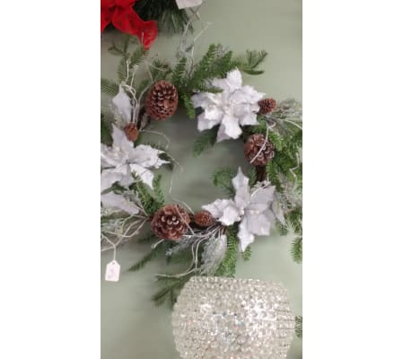 Artificial Poinsettia Wreath