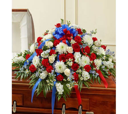 Red, White & Blue Casket Spray