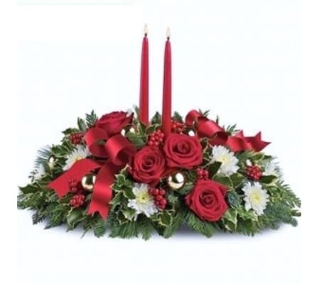 Christmas Centerpiece with Roses