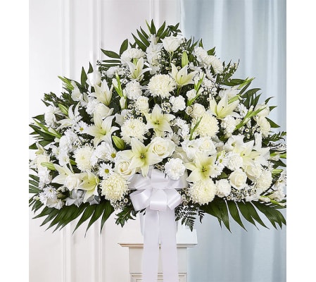 Heartfelt Sympathies Standing Basket-White XL
