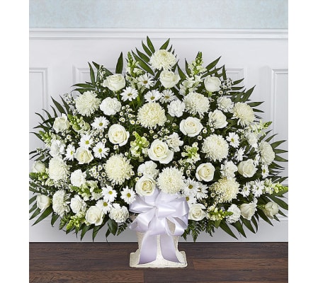 Heartfelt Tribute Floor Basket White XL
