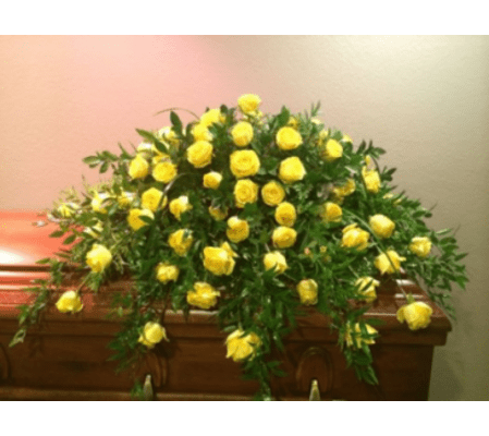 Yellow Yellow Rose Casket Spray