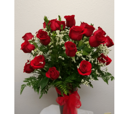 Flowerama 18 Red Rose Vase