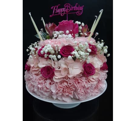 Strawberries & Cream Birthday Cake