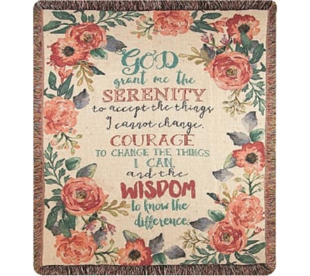 Tapestry Throw - Serenity Prayer Floral