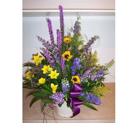 Spring Whispers Funeral Basket