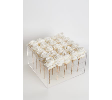 Acrylic Box square 25 Roses