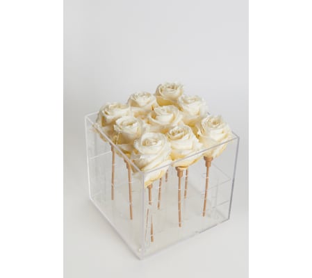 Acrylic Box square 9 Roses