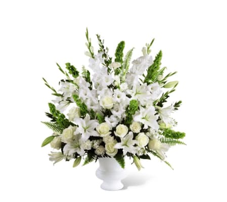 White and Green Sympathy Arrangement