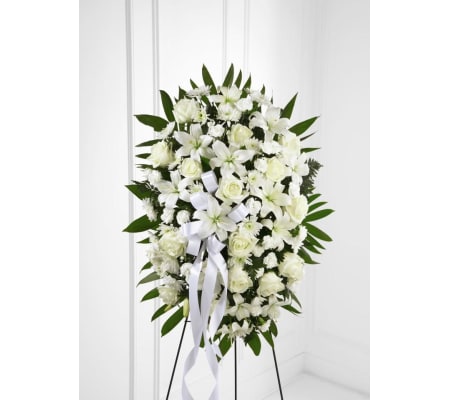 White Standing Funeral Spray
