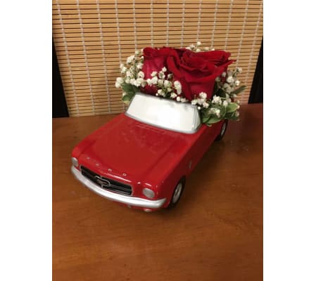 Red '65 Ford Mustang