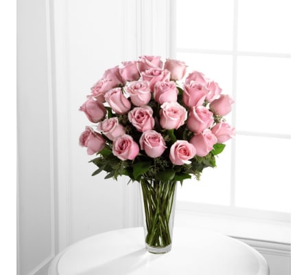 :ong Stem Pink Rose Bouquet Two Dozen